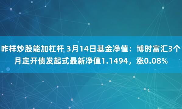 咋样炒股能加杠杆 3月14日基金净值：博时富汇3个月定开债发起式最新净值1.1494，涨0.08%